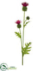 Silk Plants Direct Thistle Spray - Red - Pack of 12