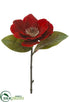 Silk Plants Direct Velvet Magnolia Pick - Red - Pack of 24