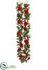 Silk Plants Direct Rose Chain Garland - Red - Pack of 6