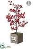 Silk Plants Direct Berry Tree - Red - Pack of 4