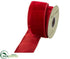 Silk Plants Direct Viscose Velvet Ribbon - Red - Pack of 12