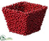 Silk Plants Direct Berry Square Container - Red - Pack of 12