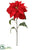 Velvet Poinsettia Spray - Red - Pack of 12