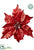 Metallic Poinsettia With Clip - Red - Pack of 24