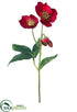 Silk Plants Direct Helleborus Spray - Red - Pack of 24