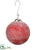 Frosted Glass Ball Ornament - Red - Pack of 2