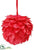 Feather Ball Ornament - Red - Pack of 6