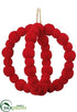 Silk Plants Direct Pompon Ball Ornament - Red - Pack of 6