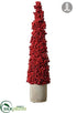 Silk Plants Direct Berry Cone Topiary - Red - Pack of 2