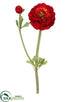 Silk Plants Direct Double Ruffle Ranunculus Spray - Red - Pack of 12