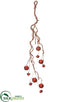Silk Plants Direct Jingle Bell Hanging Spray - Red - Pack of 12
