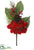 Velvet Hydrangea, Berry,  Pine Cone Spray - Red - Pack of 12