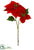 Velvet Royal Poinsettia Spray - Red - Pack of 6