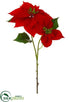 Silk Plants Direct Velvet Royal Poinsettia Spray - Red - Pack of 6