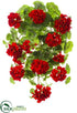 Silk Plants Direct Geranium Hanging Bush - Red - Pack of 6