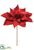 Metallic Jumbo Poinsettia Spray - Red - Pack of 12