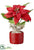 Velvet Poinsettia - Red - Pack of 4