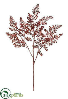 Glittered Maidenhair Fern Spray - Red - Pack of 12