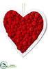 Silk Plants Direct Pompon Heart Ornament - Red - Pack of 6