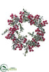 Silk Plants Direct Iced Berry, Boxwood Wreath - Red - Pack of 4