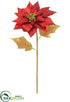 Silk Plants Direct Metallic Poinsettia Spray - Red - Pack of 12