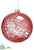 Beaded Glass Ball Ornament - Red - Pack of 6