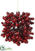 Silk Plants Direct Berry Ball Ornament - Red - Pack of 24