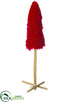 Silk Plants Direct Pompom Topiary Tree - Red - Pack of 2