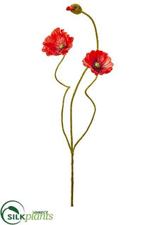 Poppy Spray - Red - Pack of 12