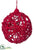 Silk Plants Direct Ball Ornament - Red - Pack of 3
