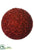 Glittered Ball Ornament - Red - Pack of 12