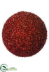 Silk Plants Direct Glittered Ball Ornament - Red - Pack of 12