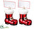 Silk Plants Direct Santa's Boot Name Card Holder - Red - Pack of 6