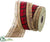 Jute, Dupion Plaid Ribbon - Natural Red - Pack of 6