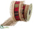 Jute, Dupion Plaid Ribbon - Natural Red - Pack of 6