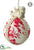 Angel Toile Ball Ornament - Beige Red - Pack of 6