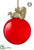 Angel Glass Ball Ornament - Beige Red - Pack of 1