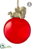 Silk Plants Direct Angel Glass Ball Ornament - Beige Red - Pack of 1