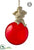 Angel Glass Ball Ornament - Beige Red - Pack of 1