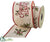 Merry Christmas Holly Embroidered Ribbon - Beige Red - Pack of 6
