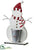 Snowman With Santa Hat Table Top - White Red - Pack of 4