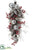 Snowed Pine Cone, Berry,  Ball Door Swag - White Red - Pack of 2