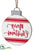 Merry Christmas Disc Ornament - White Red - Pack of 12