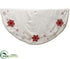 Silk Plants Direct Snowflake Fur Table Skirt - White Red - Pack of 2
