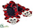 Velvet Skull Table Runner - Black Red - Pack of 6