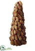 Silk Plants Direct Pine Cone, Berry Cone Topiary - Brown Red - Pack of 2