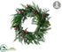 Silk Plants Direct Cedar, Holly, Berry Wreath - Green Red - Pack of 1