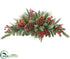 Silk Plants Direct Berry, Pine Cone, Pine Mailbox Garland - Green Red - Pack of 2