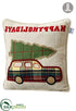 Silk Plants Direct Tree on Truck Pillow - Green Red - Pack of 4