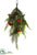 Silk Plants Direct Pine Cone, Berry, Cedar, Pine Teardrop - Green Red - Pack of 4